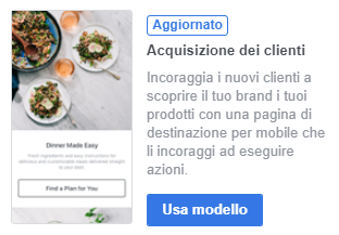 Instant experience modelli