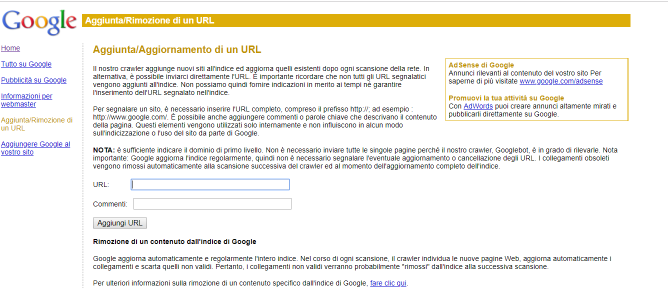 indicizzare un sito