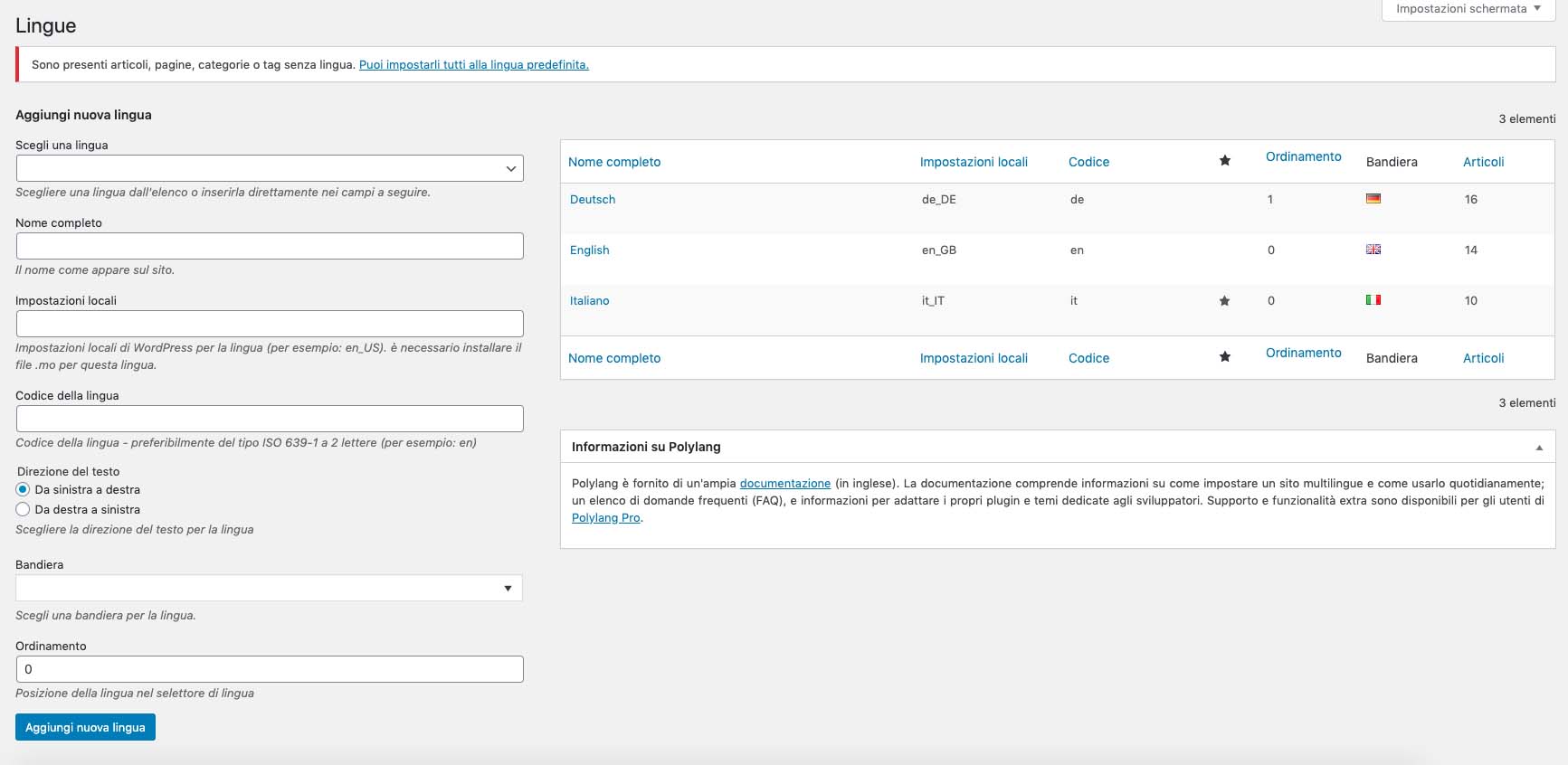 traduzioni sito plugin